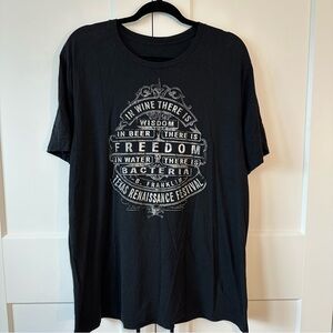 Black Graphic Unisex T-Shirt, Benjamin Franklin Quote, size 2X